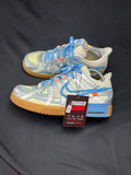 Nike x Off-White Rubber Dunk trainers in Silver and Blue with original box and spare laces.