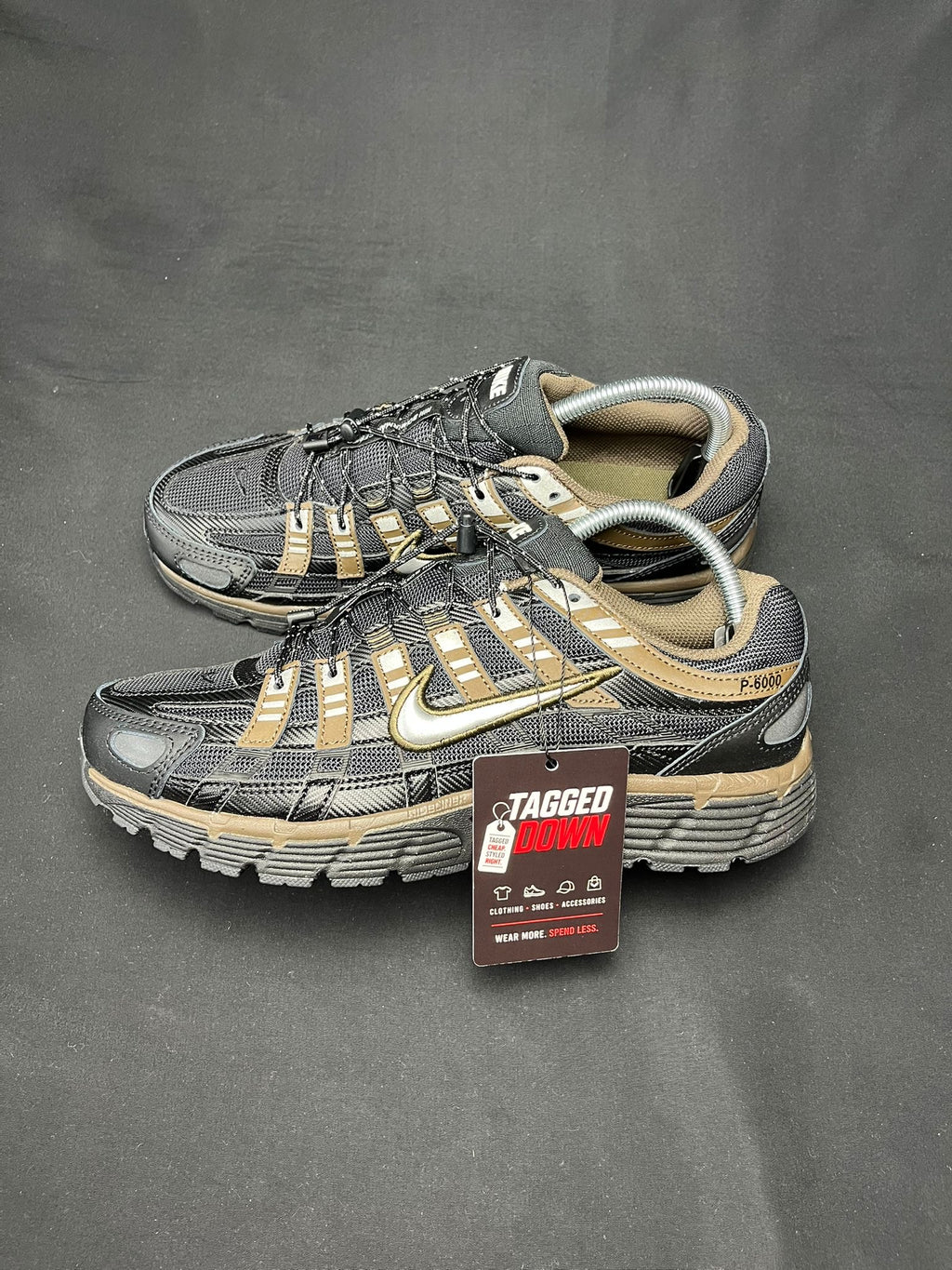 Authentic Nike P-6000 Black and Bronze trainers, brand new in the original box.