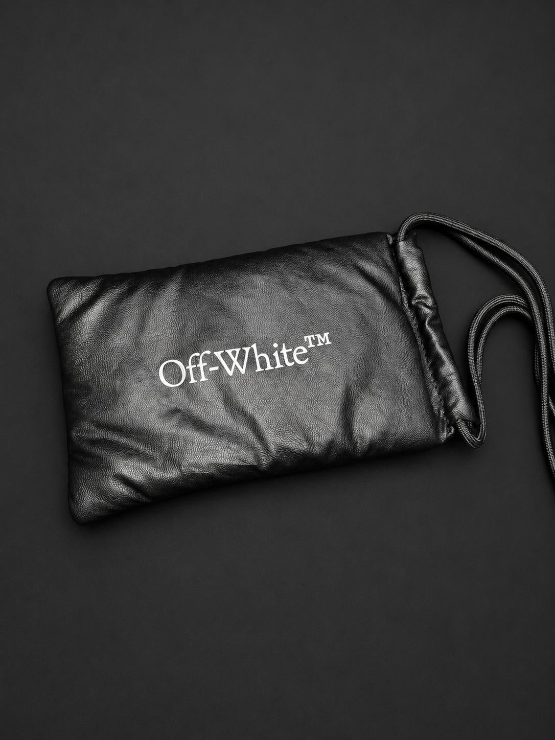 Off-White™ Black Utility Crossbody Pouch with adjustable shoulder cord, brand new without tags.