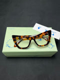 Off-White™ Women’s Havana Tortoiseshell Clear Lens Glasses, brand new in the original box.