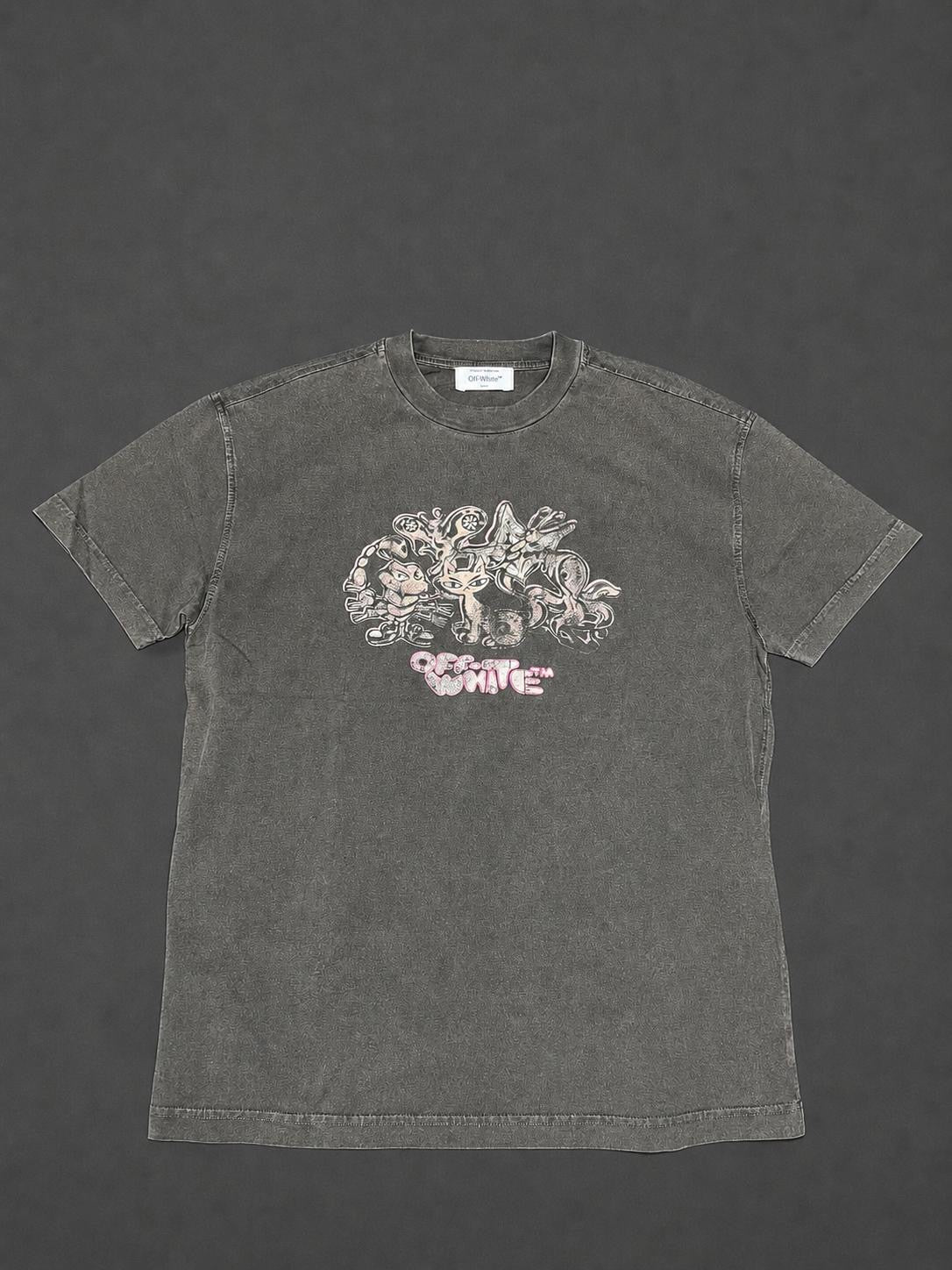 Off-White Women’s Washed Black Graphic T-Shirt Size XS brand new with tags.